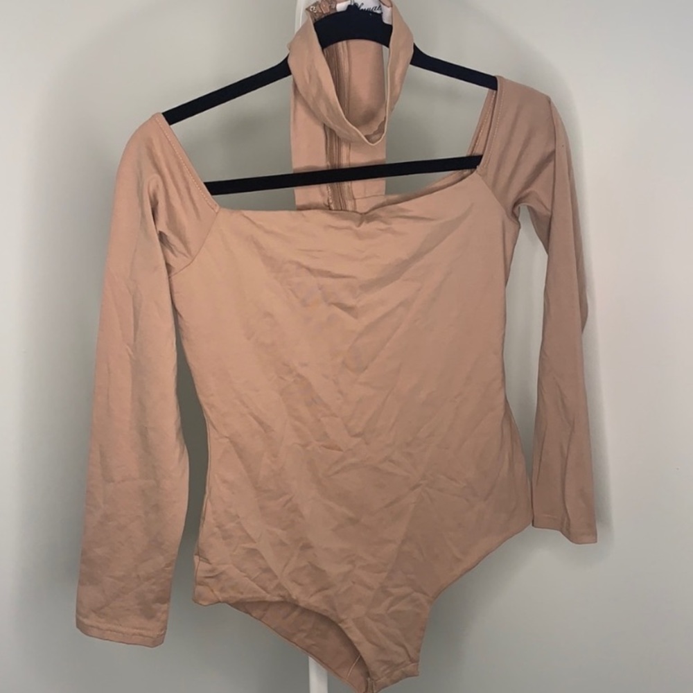 Luvalot Pink Choker Long Sleeve Bodysuit